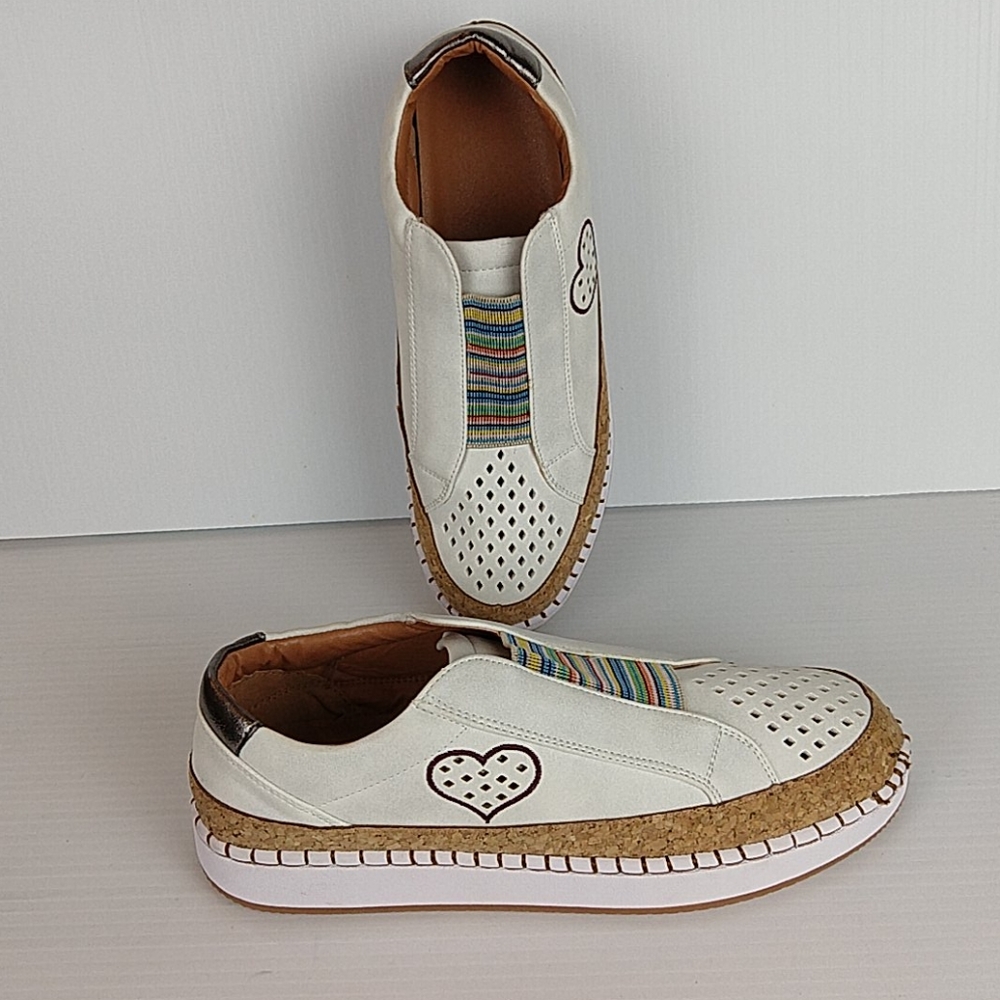 Lotisy Breathable White Slip On Casual Loafers